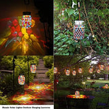 Mosaic Solar Lights Outdoor Hanging Lanterns, Rechargeable Mosaic Solar Lanterns， Outdoor Waterproof Solar Night Lights Table Lamps for Decorations - Glow-Paradise