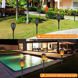 Marlrin Solar Lights Outdoor Waterproof Halloween Solar Tiki Torch Light with Flickering Flame Landscape Decoration Large 6 Pack Outside Powered Light Decorative for Garden Patio Yard Pathway Porch - Glow-Paradise