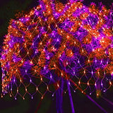 Funpeny Halloween 360 LED Net Lights, 12ft x 5ft 8 Modes Waterproof Connectable Halloween Decorations for Outdoor Garden Party Decor (Purple Orange) - Glow-Paradise