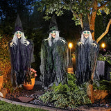 35.3" Halloween Hanging Wicked Witch Decoration (3 Packs), Halloween Hanging Witch Prop Decor for Lawn, Outdoor and Indoor Decorations - Glow-Paradise