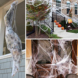 1000 Sqft Halloween Spider Web Decorations with 100 Fake Spiders, Super Stretch Spider Webs Cobwebs Decor, Haunted House Yard Creepy Scene Props Indoor Outdoor Decor and Halloween Party Supplies - Glow-Paradise
