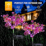 Solar Lights Outdoor Garden Decorative, 2 Pack Solar Powered Phalaenopsis Flowers Lights Design, Upgraded Garden Solar Lights Waterproof IP65, Solar Garden Decorations for Garden, Yard Decor - Glow-Paradise