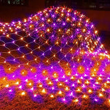 Funpeny Halloween 360 LED Net Lights, 12ft x 5ft 8 Modes Waterproof Connectable Halloween Decorations for Outdoor Garden Party Decor (Purple Orange) - Glow-Paradise