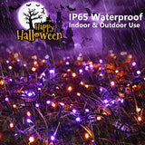 iBaycon Orange and Purple Halloween Lights, Battery Operated 66ft 200 LED Orange+Purple String Lights Waterproof Halloween Lights with 8 Modes & Timer for Halloween Decorations（Orange+Purple） - Glow-Paradise