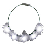 LED Light Up Flowers Halo Headband (White Color, 1 Quantity Per Pack) - Glow-Paradise