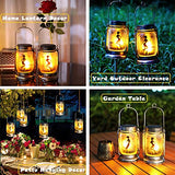 ANGMLN Solar Flame Halloween Lanterns Outdoor Waterproof, 2 Pack Garden Hanging Halloween Fairy Lantern Solar Lights Decor with Flickering Flames for Patio Yard Clearance Halloween Outdoor Decorations - Glow-Paradise