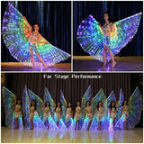 Kids Belly Dance Wings LED Butterfly Wings Luminous Light Up Girls Costumes with Telescopic Stick for Stage Show Halloween Christmas Party - Glow-Paradise