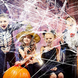 1400 sqft Halloween Spider Webs Decorations with 150 Extra Fake Spiders, Super Stretchy Cobwebs for Halloween decor Indoor and Outdoor - Glow-Paradise