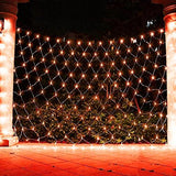 Funpeny Halloween 360 LED Net Lights, 9.8ft x 6.6ft 8 Modes Waterproof Connectable Halloween Decorations for Outdoor Garden Party Decor (Orange) - Glow-Paradise