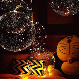 LED Light Up Bobo Baloons 10 Packs Warm White, 20 Inches Clear Helium Transparent Balloons 15 pcs, Glow in The Dark Ballons for Christmas Wedding Birthday Valentines Day Halloween Party Decoration - Glow-Paradise