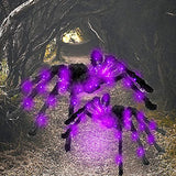 BEIGUO 2 Pack Halloween Light up Spiders Giant Hairy Spider with Purple Lights for Halloween Decorations Outdoor,Indoor,Yard Halloween Party Decoration - Glow-Paradise