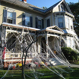 1000 Sqft Halloween Spider Web Decorations with 100 Fake Spiders, Super Stretch Spider Webs Cobwebs Decor, Haunted House Yard Creepy Scene Props Indoor Outdoor Decor and Halloween Party Supplies - Glow-Paradise