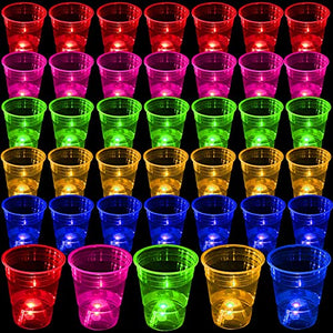 40 Pcs Glowing Party Cups for Indoor Outdoor Party,Cups Favors for Party Supplies,5 Bright Multi-Color Glow in the dark Party Cups for Neon Party,Birthday Party,Beach Party,Holidays decoration - Glow-Paradise