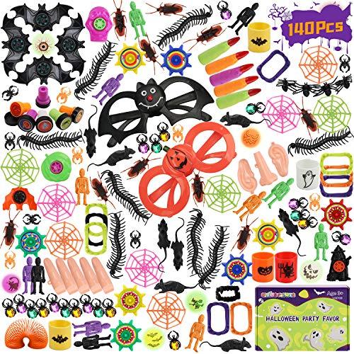 SpringFlower 140 Pieces Halloween Toys Assortment for Halloween Party Favors, Carnival Prizes,School Classroom Rewards, Trick or Treating Goodie, Halloween Miniatures, Halloween Prizes - Glow-Paradise