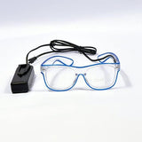 EL-Wire Aviator Shades with Sound Sensor and Clear Lens (Blue Color, 1 Per Pack) - Glow-Paradise