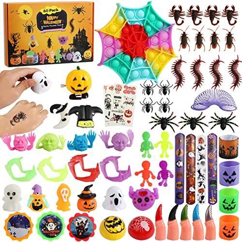 Halloween Party Favors, 60 Pack Halloween Toys Assortments Set Halloween Prizes for Kids Bulk Classroom Rewards Pinata Goodie Bags Fillers Treasure Box for Trick or Treat Stuffers Gift for Toddlers - Glow-Paradise