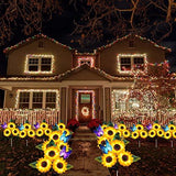 Ostritec 2 Pack Solar Sunflower Butterfly Lights, 6 Heads with 2 Butterflies, Outdoor Flower Garden Stake Lights, Waterproof LED Solar Garden Lights Decor for Grave Patio Yard Pathway Wedding Party - Glow-Paradise