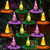 JOYIN 12 Pcs Halloween Decorations Witch Hat Lights String Lights, Lighted Witches Hats Lights Outdoor, Glowing Witch Hats in 8 Flashing Modes, Light Up Witch Hat Decor for Outdoor Indoor Yard Tree - Glow-Paradise