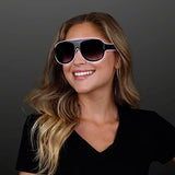 EL-Wire Aviator Shades with Sound Sensor and Clear Lens (White Color, 1 Per Pack) - Glow-Paradise