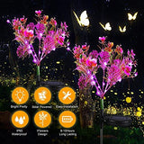 Solar Lights Outdoor Garden Decorative, 2 Pack Solar Powered Phalaenopsis Flowers Lights Design, Upgraded Garden Solar Lights Waterproof IP65, Solar Garden Decorations for Garden, Yard Decor - Glow-Paradise