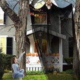 Lamgoa 12.3ft Halloween Ghost Hanging Decorations, Scary Hanging Reaper Motion Voice Activated with Creepy Sound & Glowing Mask Flying Ghost for Haunted House, Yard Home Party Indoor Outdoor Decor - Glow-Paradise