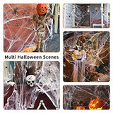 1000 Sqft Halloween Spider Web Decorations With 100 Fake Spiders Spooky Spider Webbing Halloween Decorations Indoor Outdoor Party Yard Decor Supplies For Bar Haunted House - Glow-Paradise