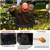 Animated Halloween Decorations Outdoor Halloween Props Scary Groundbreaker Zombie with LED Eyes, Swing Body and Creepy Sound, Perfect for Halloween Lawn Graveyard Haunted House Outdoor Zombie Decors - Glow-Paradise