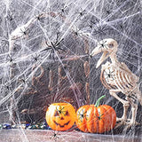 1000 Sqft Halloween Spider Web Decorations With 100 Fake Spiders Spooky Spider Webbing Halloween Decorations Indoor Outdoor Party Yard Decor Supplies For Bar Haunted House - Glow-Paradise