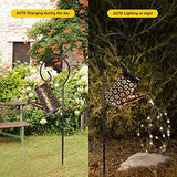 Solar Lights Outdoor Waterproof, Solar Watering Can Lights Garden Decor, Retro Metal Hanging Solar Lantern with String Lights, Outdoor Decorations for Porch Lawn Driveway Backyard Pathway（2 Pack） - Glow-Paradise