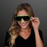 EL-Wire Aviator Shades with Sound Sensor and Clear Lens (Green Color, 1 Per Pack) - Glow-Paradise