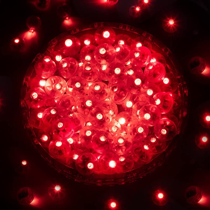 100PCs Mini Led Lights, Led Balloons Light up Balloons for Party Decorations Neon Party Lights for Paper Lantern Easter Eggs Birthday Party Wedding Halloween Christmas Decoration - Red - Glow-Paradise