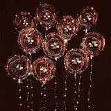 LED Balloons 10 Packs, Light Up Bobo Clear Baloons 20 Inches for Stuffing,Helium Tank for Balloons at Home, 15 pcs, Glow Bubble Ballons with String Lights for Christmas Wedding Birthday Valentines Day Halloween Party Decoration (Warm white (battery includ - Glow-Paradise