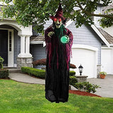JOYIN 70.8" Halloween Hanging Witch Decoration, Animated Creepy Witch with LED Eyes and Sound for Halloween Outdoor,Lawn, Yard, Patio Decoration, Halloween Haunted House Party Decorations - Glow-Paradise
