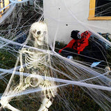 1400 sqft Halloween Spider Web Decorations, Super Stretch Fake Spider Webs, White Webbing Spooky Cobwebs Halloween Supplies for Halloween Party Decorations Bar Haunted House - Glow-Paradise