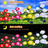 Solar Outdoor Lights 7 Rose Flowers Solar Garden Lights Garden Stake Lights Path Decorative Rose Lights for Patio Yard Pathway Landscape Enlarged Solar Panel (Yellow) - Glow-Paradise