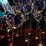 LED Light Up Bobo Baloons 10 Packs Warm White, 20 Inches Clear Helium Transparent Balloons 15 pcs, Glow in The Dark Ballons for Christmas Wedding Birthday Valentines Day Halloween Party Decoration - Glow-Paradise
