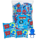 Ring Pop Individually Wrapped Back to School Blue Raspberry Party Pack – 30 Count Blue Raspberry Flavored Candy Lollipop Suckers - Blue Candy for School Treats & Care Packages - Glow-Paradise