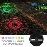 Solar Outdoor Lights, Auto Changing Solar Pathway Colorful Bright Glass Garden Lights,Waterproof Solar Powered Landscape Lights for Lawn Patio Courtyard Walkway Yard - Glow-Paradise