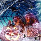 Berenlu 1100 Sqft Spider Web Decoration, Super Stretchy Halloween Spider Web with 65 Extra Fake Spiders, Halloween Decoration, Creepy Halloween Party Indoor Decoration, Halloween Outdoor Decoration - Glow-Paradise