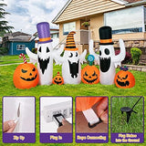 DECORLIFE 8 FT Halloween Inflatables, Pumpkin and Ghost, Halloween Outdoor Decoration with Built-in LED Lights, Blow Up Halloween Decoration for Yard, Lawn, Garden Décor - Glow-Paradise