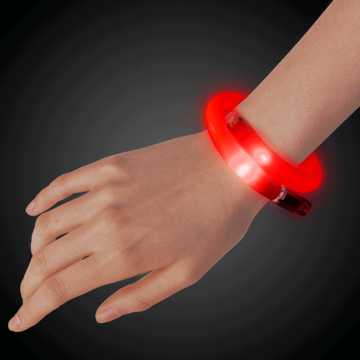 LED Light Up Purple Tube Bracelets (Red Color, 1 Bracelet Per Pack) - Glow-Paradise