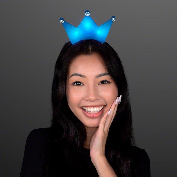 LED Light Up Crown Headband (Blue Color, 1 Quantity Per Pack) - Glow-Paradise