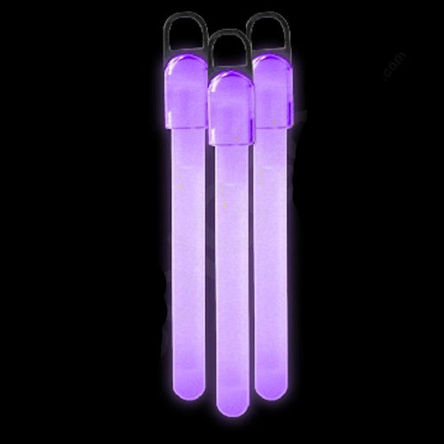 6 Inch Slim Glow Sticks With Lanyards (Purple Color, 12 Count Per Pack) - Glow-Paradise