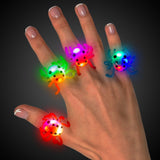 LED Spider Jelly Rings (Assorted Colors, 24 Rings Per Pack) - Glow-Paradise