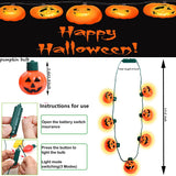 LED Flashing Light Up Halloween Pumpkin Jack O Lantern Necklace Holiday Party Bulbs for Party Decoration (4 Count Per Pack) - Glow-Paradise