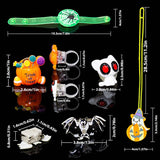 Halloween Flash LED Light Up Necklaces Rings Bracelets Brooches Toys Treats Glow in the Dark Party Supplies (42 Pieces Per Pack) - Glow-Paradise