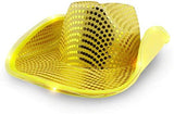 LED Flashing Cowboy Hat With Sequins (Yellow Color, 1 Quantity Per Pack) - Glow-Paradise