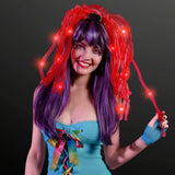 LED Light Up Noodle Headband Flashing Dreads (Red Color, 1 Quantity Per Pack) - Glow-Paradise
