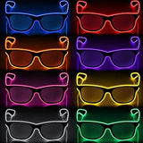 EL-Wire Aviator Shades with Sound Sensor and Clear Lens (White Color, 1 Per Pack) - Glow-Paradise