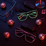 EL-Wire Aviator Shades with Sound Sensor and Clear Lens (White Color, 1 Per Pack) - Glow-Paradise